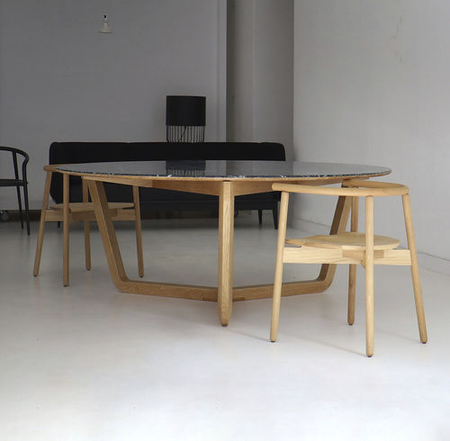 Table à manger contemporaine - SUL - Branca-Lisboa - en chêne / en noyer / en placage de bois