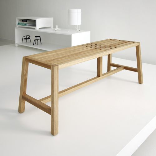 Banc contemporain - TX2 - Branca-Lisboa - en chêne / en bois massif / en corde