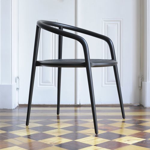 Chaise contemporaine - ARANHA - Branca-Lisboa - d'intérieur / en cuir / en chêne