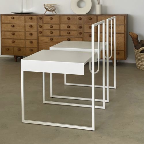 Chaise contemporaine - VOLTA  - Branca-Lisboa - d'intérieur / en acier laqué / avec piètement en acier