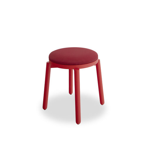 Tabouret contemporain - VIVA - Branca-Lisboa - en tissu / en frêne / en bois teinté
