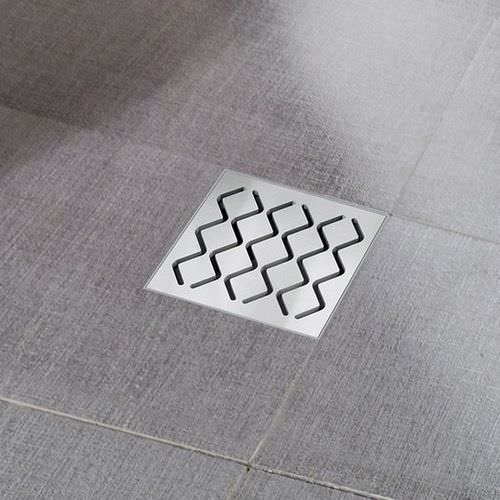 Siphon de sol en acier inox - SN501 - RAVAK - avec grille / carré