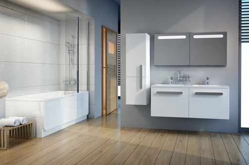 Meuble vasque double - CHROME SD 1200 - RAVAK - suspendu / en bois / contemporain