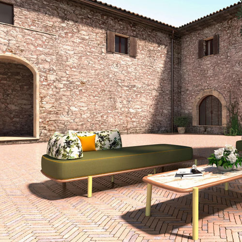 Canapé contemporain - Perseo - Presotto - de jardin / en tissu / avec accoudoirs