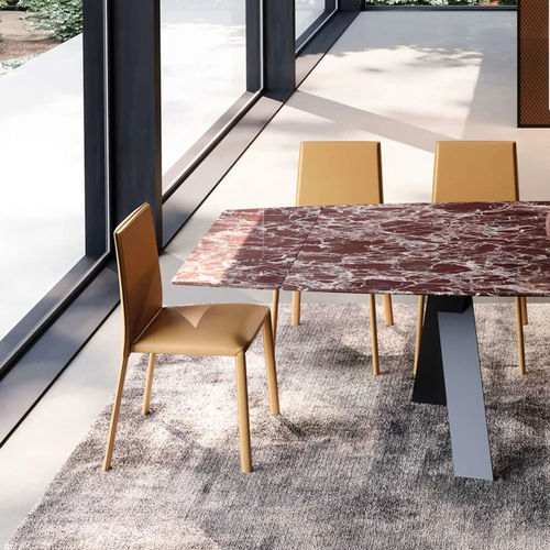 Chaise contemporaine - Mia - Presotto - d'intérieur / en cuir / avec piètement en métal
