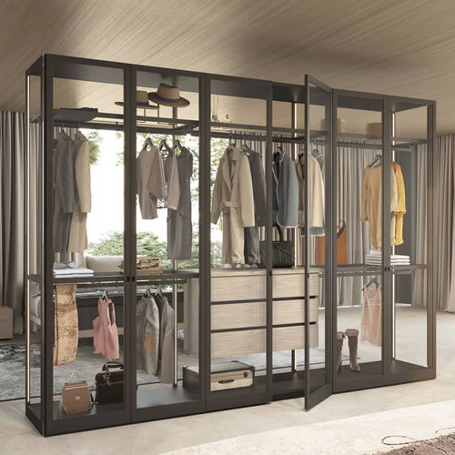 Armoire contemporaine - Scena - Presotto - en verre / à portes battantes