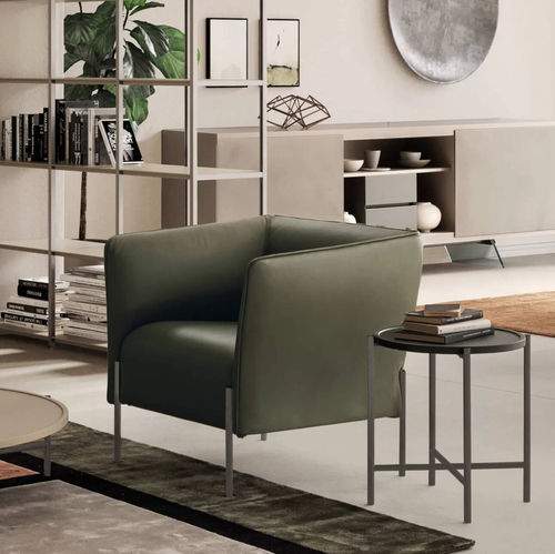 Fauteuil contemporain - Dolly - Presotto - en tissu / en cuir / en métal