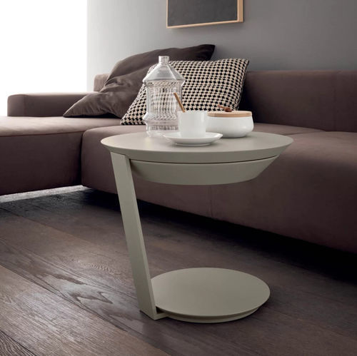 Guéridon contemporain - Point - Presotto - en métal laqué / avec piètement en métal peint / rond
