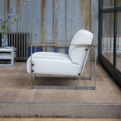 Fauteuil contemporain - NOX - Spoinq - en tissu / en cuir / en acier