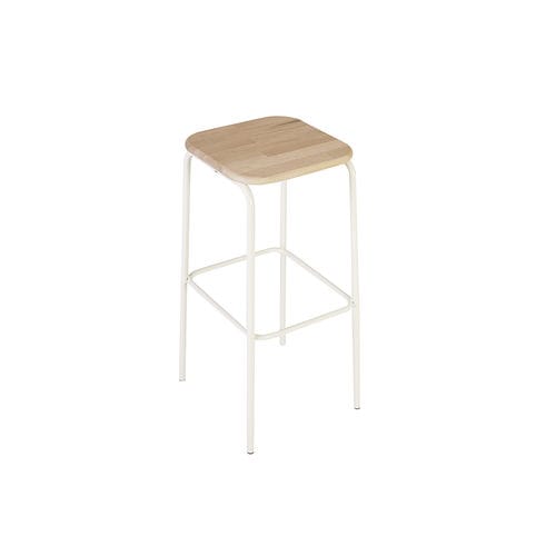 Tabouret de bar design minimaliste - SIMO - Spoinq - en cuir / en tissu / en chêne