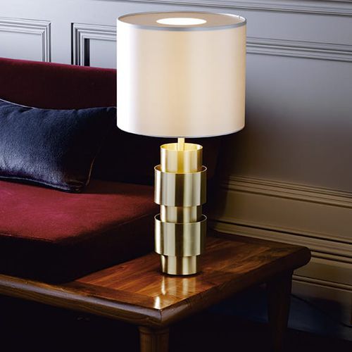 Lampe de table - RING - cto lighting - en laiton / en soie / contemporaine