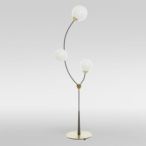 Lampe sur pied - IVY - cto lighting - en laiton / en verre opalescent / en verre fumé