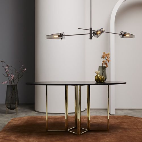 Lustre contemporain - AXIS - cto lighting - en verre fumé / en laiton / à LED