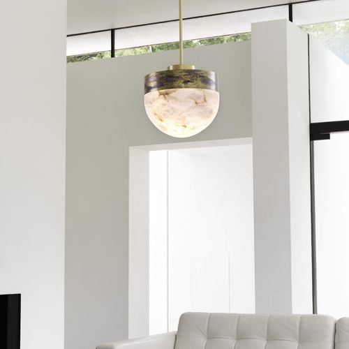 Suspension - LUCID - cto lighting - en laiton / en albâtre / contemporaine