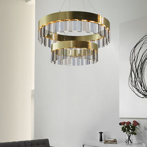 Lustre contemporain - SOLARIS TWIN - cto lighting - en verre / en laiton / à incandescence