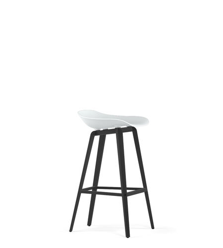 Tabouret de bar contemporain - SLICE  - Kubikoff - en simili cuir / en polypropylène / avec piètement en métal