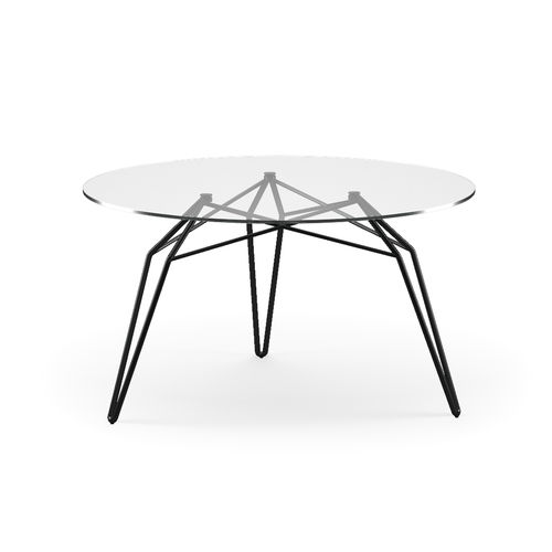 Table basse contemporaine - DIAMOND - Kubikoff - en verre / avec piètement en métal / ronde