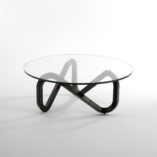 Table basse contemporaine - LIBRA - Kubikoff - en bois / en verre / avec piètement en bois