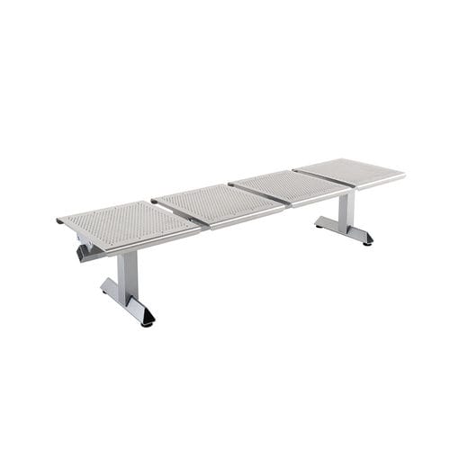 Banc public contemporain - ZINEARE - Zoeftig - en contreplaqué / en acier / en acier inoxydable brossé