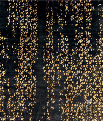 Tapis en soie - RAIN DROP STAMP EBONY - Edition Bougainville - contemporain / à motif / en chanvre