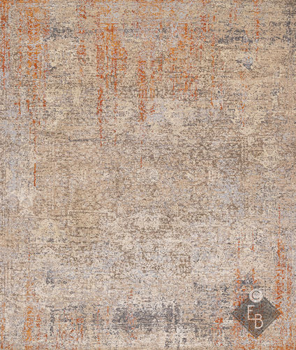 Tapis contemporain - ZOYA ORANGE BEIGE - Edition Bougainville - à motif / en laine / en soie