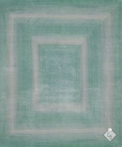 Tapis en soie - RAINBOW GROOVE TURQUOISE - Edition Bougainville - contemporain / à motif géométrique / en PET