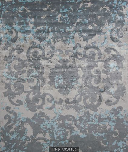Tapis traditionnel - TRIANON SFUMATO AZURIN - Edition Bougainville - à motif / en chanvre / en PET