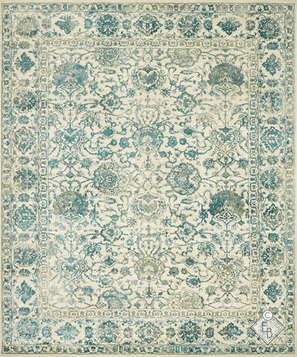 Tapis traditionnel - DILARA BLUE GREEN - Edition Bougainville - à motif oriental / en laine / en soie