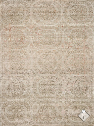 Tapis contemporain - GOLNAZ IVORY BEIGE - Edition Bougainville - à motif / en laine / en soie