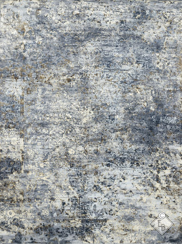 Tapis contemporain - JAHAN BLUE - Edition Bougainville - à motif / en laine / en soie