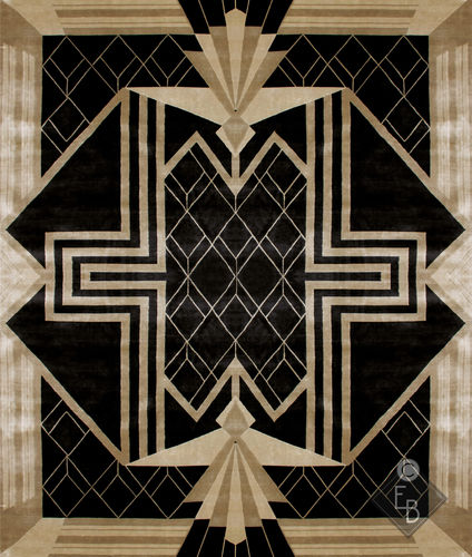 Tapis contemporain - GATSBY COAL - Edition Bougainville - géométrique / en PET / en laine