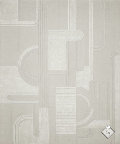 Tapis contemporain - MAYER SELENITE - Edition Bougainville - géométrique / en PET / en laine