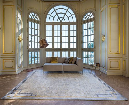 Tapis contemporain - METROPOLIS PYRITE - Edition Bougainville - à rayures / en PET / en laine