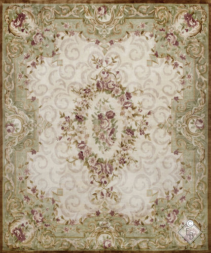 Tapis traditionnel - BAGATELLE STANDARD - Edition Bougainville - à fleurs / en PET / en laine