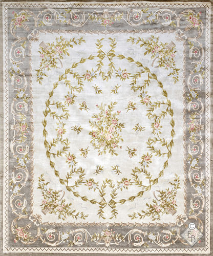 Tapis traditionnel - ISABEAU STANDARD - Edition Bougainville - à fleurs / en PET / en laine