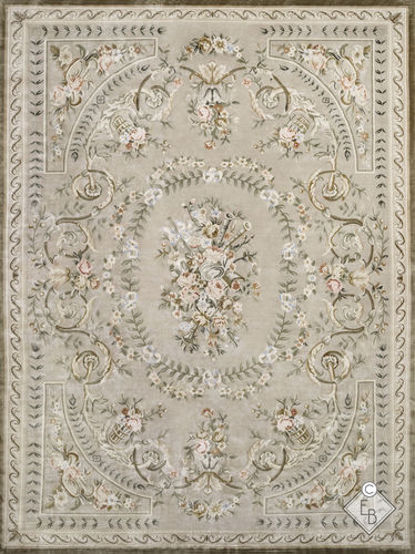 Tapis traditionnel - PLESSIE - Edition Bougainville - à fleurs / en PET / en laine