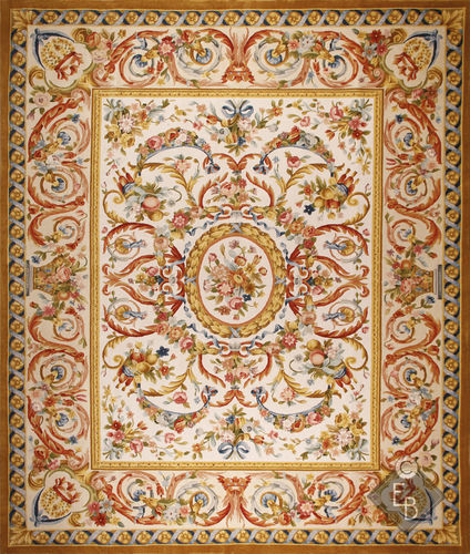 Tapis traditionnel - VOUGEOT STANDARD - Edition Bougainville - à fleurs / en PET / en laine