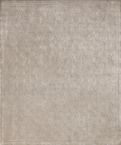 Tapis contemporain - LA ROMA LATTE - Edition Bougainville - géométrique / en laine / en soie