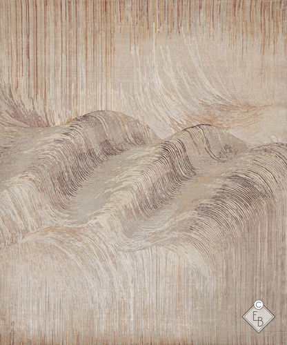 Tapis contemporain - RIPPLE FLAMINGO - Edition Bougainville - à motif / en fibre de bambou / en laine
