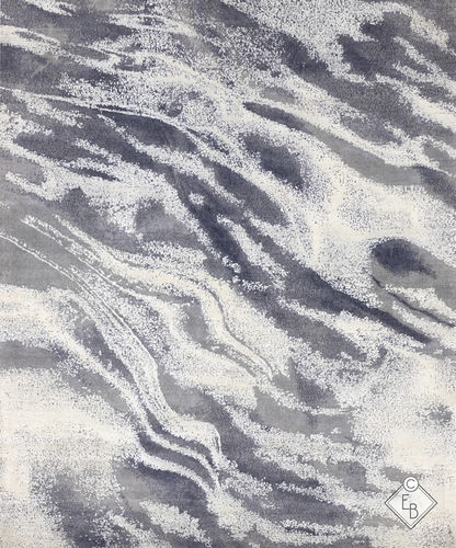 Tapis contemporain - VELOUR NAVY - Edition Bougainville - à motif / en laine / en soie végétale