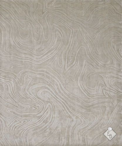 Tapis contemporain - LEITH BEIGE - Edition Bougainville - à motif / en soie végétale / rectangulaire
