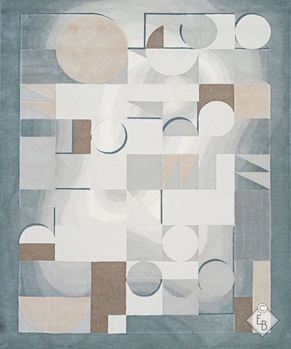 Tapis Art Nouveau - GRUBER CELADON - Edition Bougainville - capitonné / en laine / en soie végétale