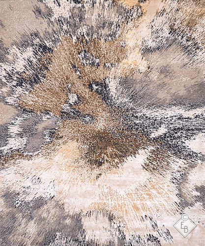 Tapis motif abstrait - PHENOMENA BLAZE - Edition Bougainville - en chanvre / en soie / en cuir
