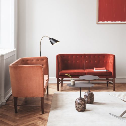 Canapé contemporain - MAYOR  - Andtradition - en tissu / en cuir / gris