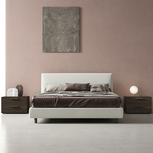 Lit double - LUK SMALL - ZALF spa - contemporain / avec tête de lit tapissée / avec table de chevet