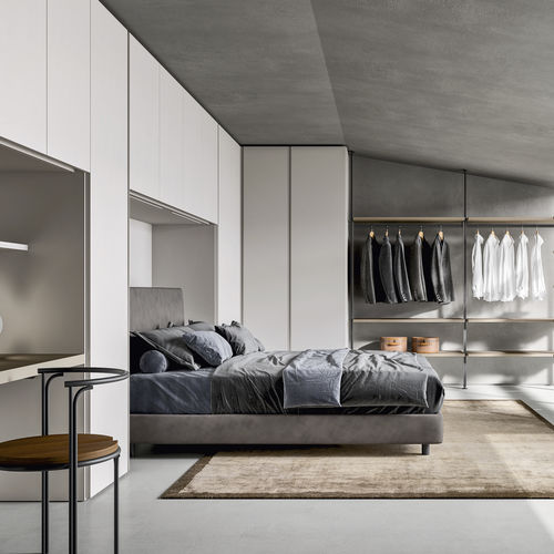 Lit double - LUK BIG - ZALF spa - contemporain / avec tête de lit tapissée / tapissé
