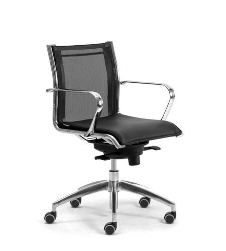 Chaise de bureau contemporaine - ORIGAMI RX - ZALF spa - d'intérieur / en tissu synthétique / avec piètement en aluminium poli
