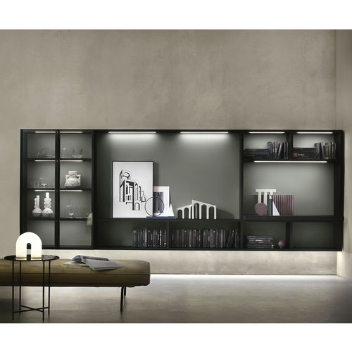 Ensemble mural de salon contemporain - SM2212 - ZALF spa - en mélaminé / avec rangement / lumineux