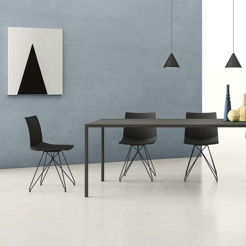 Table contemporaine - THIN / KANVAS - ZALF spa - en polystyrène / avec piètement en métal peint / rectangulaire