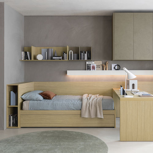Chambre d'enfant blanche - SM2507 - ZALF spa - verte / en mélaminé / en chêne naturel